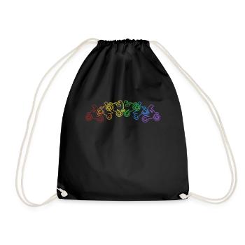 Motocross LGBT Rainbow Racing Supermoto - Turnbeutel - Schwarz - Vorne