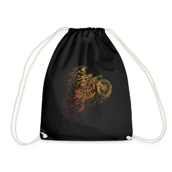 Supermoto Motorcycle Racing Riders Motocross - Drawstring Bag - black - Front