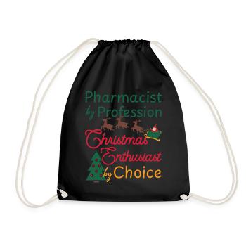 Pharmacist Christmas Xmas Enthusiast - Drawstring Bag - black - Front