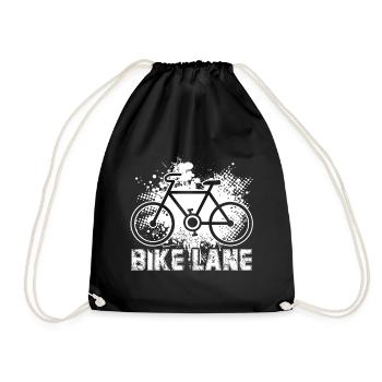Bicycle Bike Lane - Drawstring Bag - black - Front