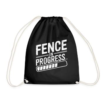 Zauninstallateur Zaunbauer Fence Installer - Turnbeutel - Schwarz - Vorne