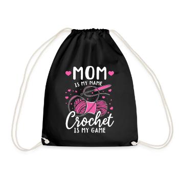 Crochet Maman c’est mon nom Le crochet c’est mon jeu - Croche - Sac de sport léger - noir - Devant