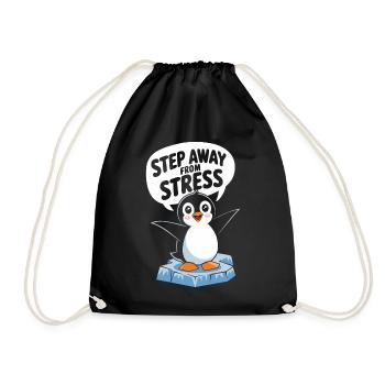 Penguin steps away from stress - Drawstring Bag - black - Front