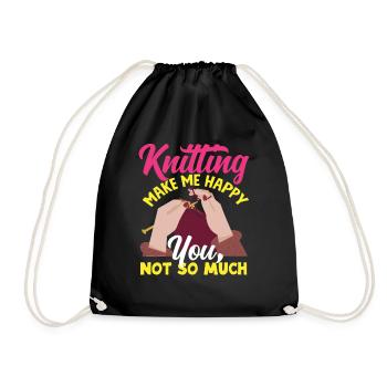 Le tricot me rend heureuse, pas vous - Sac de sport léger - noir - Devant
