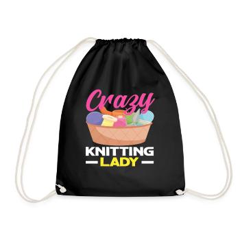 Folle tricoteuse pour les créatifs - Sac de sport léger - noir - Devant
