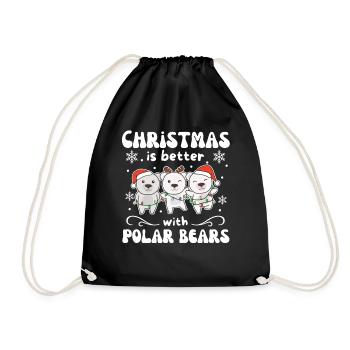 Noël est meilleur avec les ours polaires - Sac de sport léger - noir - Devant