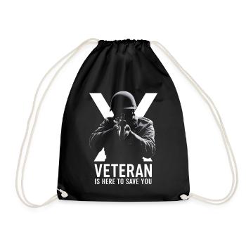 Der Veteran ist hier, um Sie zu retten - Turnbeutel - Schwarz - Vorne