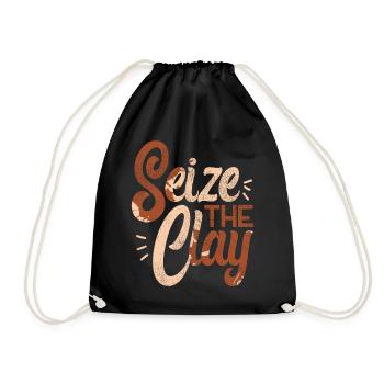 Pottery Ceramics Artist Pun Seize - Drawstring Bag - black - Front