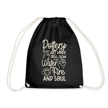 Pottery Ceramics Artist Pottery - Drawstring Bag - black - Front
