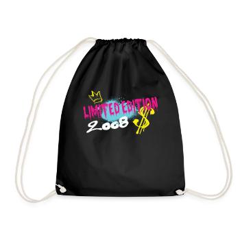 Limited Edition 2008 Geburtstag 2008 Geboren - Turnbeutel - Schwarz - Vorne