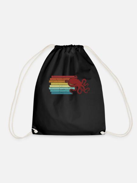 Retro Oktopoden Oktopoden Cephalopoda Liebhaber Oktopus - Turnbeutel - Schwarz