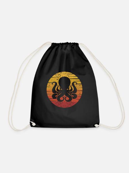 Retro Oktopoden Oktopoden Cephalopoda Liebhaber Oktopus - Turnbeutel - Schwarz