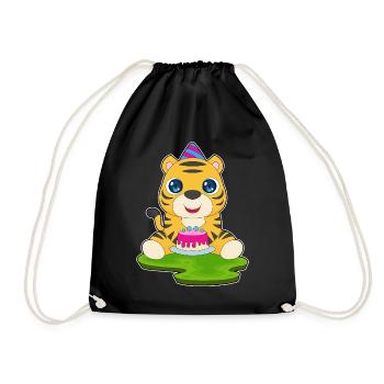 Gâteau d’anniversaire Tiger - Sac de sport léger - noir - Devant