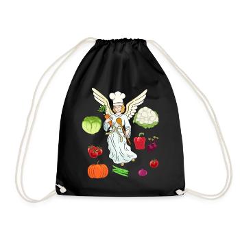 Heavenly Cuisine Hosts Cooking Chefs Chef - Drawstring Bag - black - Front