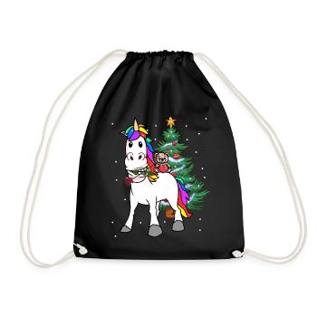 Licorne Noël Noël - Sac de sport léger - noir - Devant