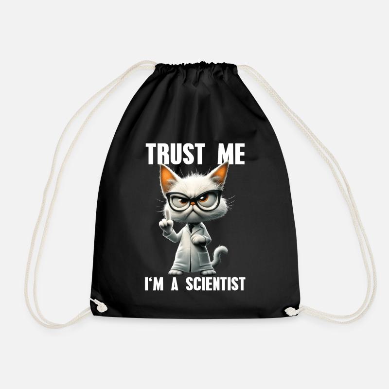 Trust Me I'm A Scientist Meme Katze Wissenschaft - Turnbeutel - Schwarz