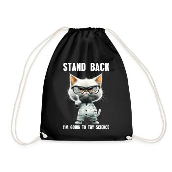 Je vais essayer Science Cat Science Meme - Sac de sport léger - noir - Devant