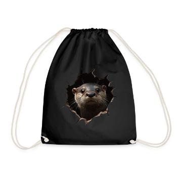 Funny Otter Otter Lover Cute Otter Zoo - Drawstring Bag - black - Front