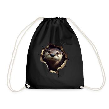 Funny Otter Otter Lover Cute Otter Zoo - Drawstring Bag - black - Front