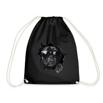 Drôle de chien propriétaire Chien mignon Bouledogue - Sac de sport léger - noir - Devant