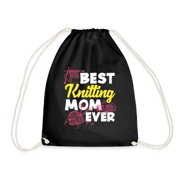 Best Knitting Mom Ever - Drawstring Bag - black - Front