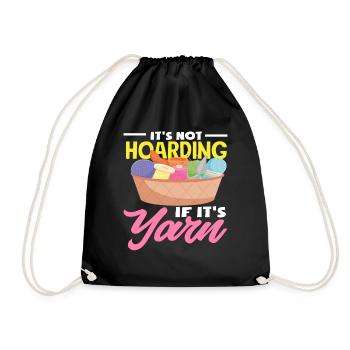 Knitting No Collecting, Just Yarn Love Fern Wool - Drawstring Bag - black - Front