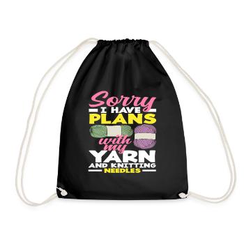 Désolé, j’ai des projets avec ma laine et - Sac de sport léger - noir - Devant