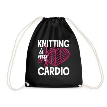 Le tricot est ma passion cardio - Sac de sport léger - noir - Devant