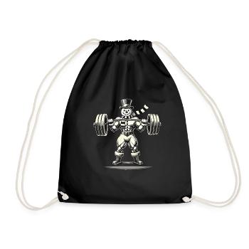 Bonhomme de neige fort avec haltérophilie - Sac de sport léger - noir - Devant