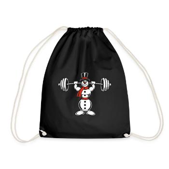 Puissant bonhomme de neige Noël Fitness - Sac de sport léger - noir - Devant