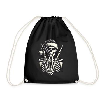 Cool Skeleton Christmas Style - Drawstring Bag - black - Front