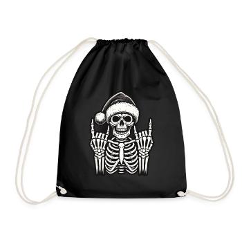 Christmas Skull Rock Music - Drawstring Bag - black - Front