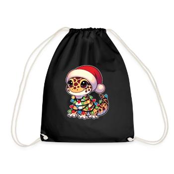 Fées de Noël Gecko léopard - Sac de sport léger - noir - Devant