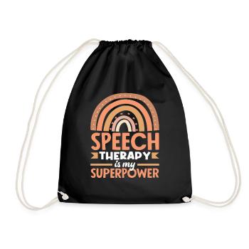 Speech therapist is my superpower - Drawstring Bag - black - Front