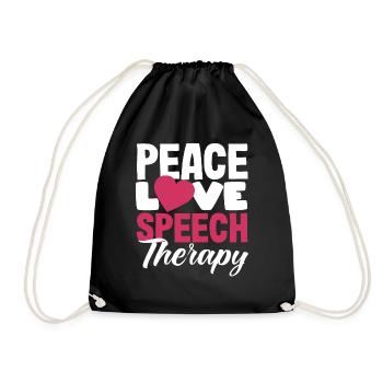 Peace Love Orthophoniste Design - Sac de sport léger - noir - Devant