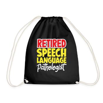 Retired speech therapist, speech therapist - Drawstring Bag - black - Front