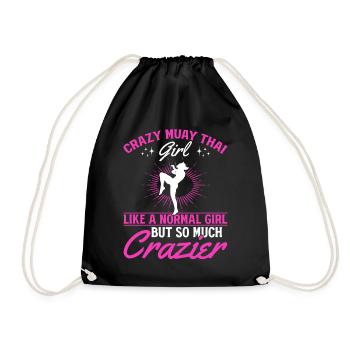 Folle Muay Thai fille Boxe thaïlandaise Muay Thai Girl - Sac de sport léger - noir - Devant
