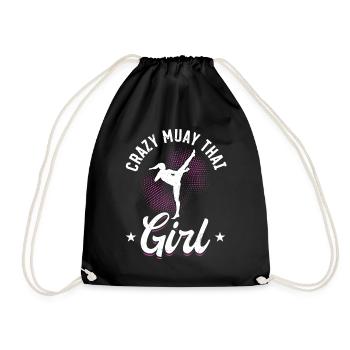 Folle fille de Muay Thai - Sac de sport léger - noir - Devant