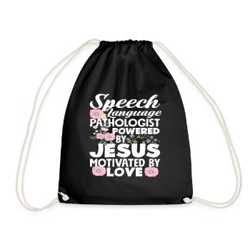 Speech therapist driven by Jesus - Drawstring Bag - black - Front