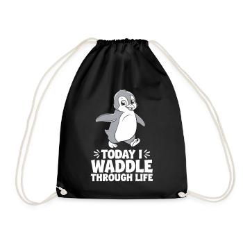 Today I'm waddling through life Penguin - Drawstring Bag - black - Front
