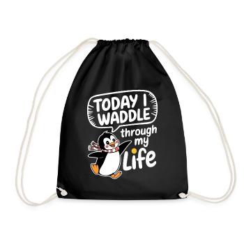 Aujourd’hui, je me dandine dans ma vie Penguin - Sac de sport léger - noir - Devant
