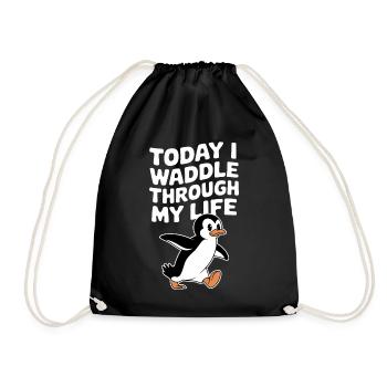 Aujourd’hui, je me dandine dans ma vie Penguin - Sac de sport léger - noir - Devant