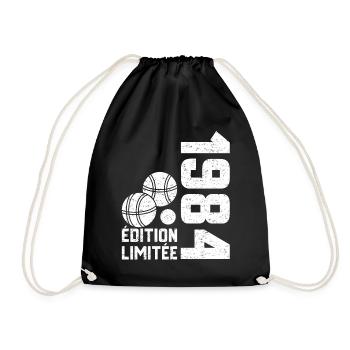1984 Limited Edition Pétanque 40th Anniversary - Drawstring Bag - black - Front