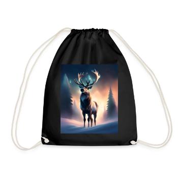 Majestic reindeer - Drawstring Bag - black - Front