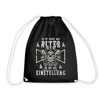 Es ist nicht das Alter es ist die Einstellung - Turnbeutel - Schwarz - Vorne