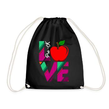 Love Pre k Teacher - Drawstring Bag - black - Front