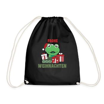 Joyeux Noël Grenouille Réveillon de Noël Grenouilles - Sac de sport léger - noir - Devant
