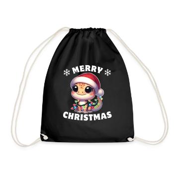 Fées de Noël Gecko léopard - Sac de sport léger - noir - Devant