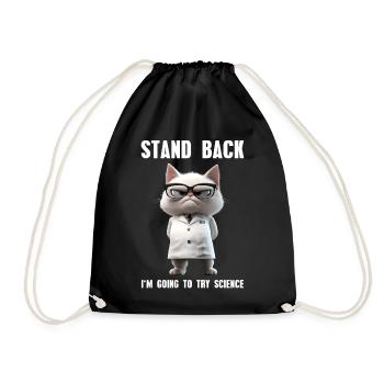 Je vais essayer Science Meme Science Cat - Sac de sport léger - noir - Devant