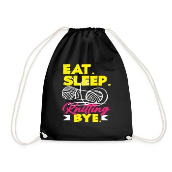 Tricoter Manger Dormir Tricoter Au revoir - Sac de sport léger - noir - Devant